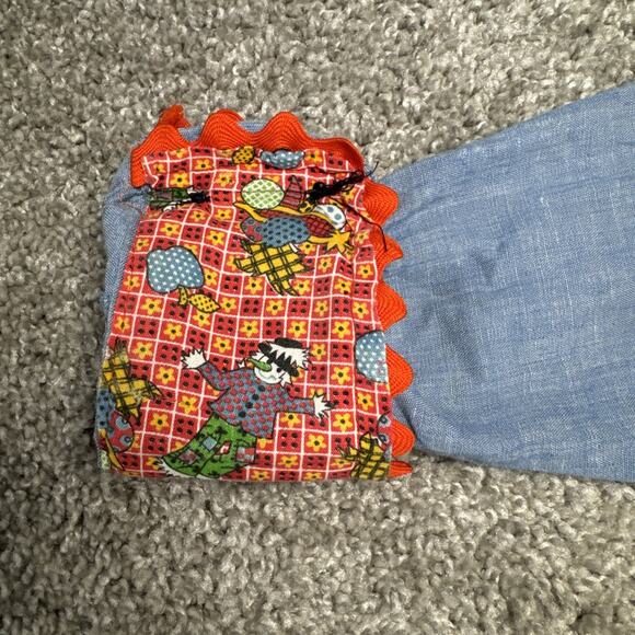 Vtg 70s JC Penney Unique Girls-size 10 Fall Scarecrow Jean Color Button Up Shirt - Picture 11 of 14